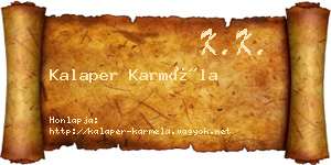 Kalaper Karméla névjegykártya